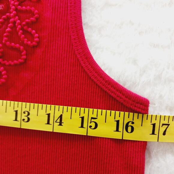 Blouse Size P Christmas Red Overlay Whimsycore Going-Out Top Maximalist Resort - Picture 7 of 10